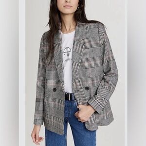 Anine Bing Madeline Womens Houndstooth Blazer